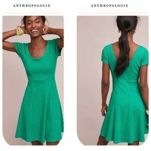 Anthropologie Vibrant Green Mini Dress